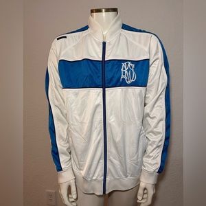 AKDMKS Jacket  Men XL  Zip Up Blue/White/purple  Used